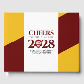 Red Gold School Uni University Abschluss Gästebuch (Vorderseite)