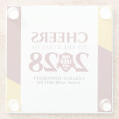 Red Gold School Uni University Abschluss Glasuntersetzer (Rückseite)