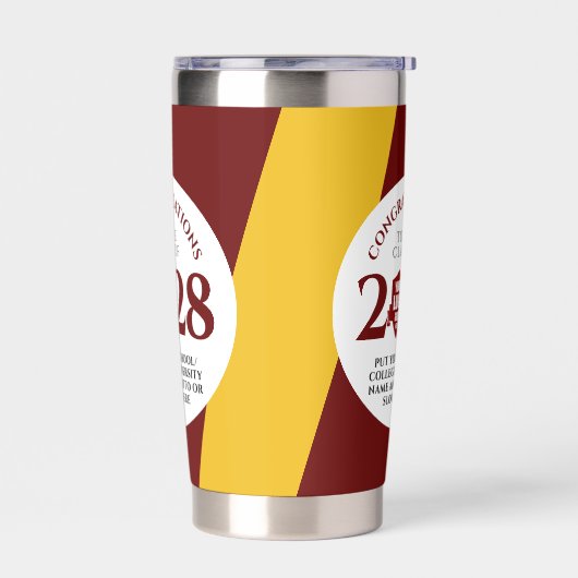 Red Gold School Uni University Abschluss Thermobecher (Links)