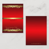 Red & Gold Scroll Table Platzkarte (Vorne/Hinten)