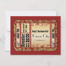 Red & Gold Showbill - Hochzeitkarten RSVP Karte
