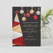 Red Gold Silver Glitzer Tree Ornamente Weihnachten (Stehend Vorderseite)