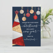 Red Gold Silver Glitzer Tree Ornamente Weihnachten (Stehend Vorderseite)