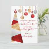 Red Gold Silver Glitzer Tree Ornamente Weihnachten (Stehend Vorderseite)