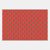 Red Gold Silver Green Stars Urlaub Geschenkpapier Set (Vorderseite 3)