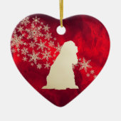 Red Gold Snowflake American Cocker Spaniel Keramik Ornament (Vorne)