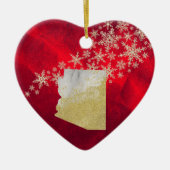Red Gold Snowflake Arizona Keramik Ornament (Vorne)