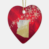 Red Gold Snowflake Arizona Keramik Ornament (Links)
