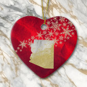 Red Gold Snowflake Arizona Keramik Ornament