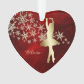 Red Gold Snowflake Dancer Ornament (Vorderseite)