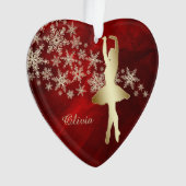 Red Gold Snowflake Dancer Ornament (Vorderseite)