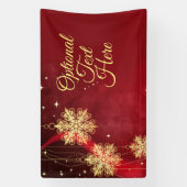 Red & Gold Snowflake Filigree Custom Christmas Banner (Vertikal)