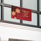 Red & Gold Snowflake Filigree Custom Christmas Banner (Äußeres Gebäude)