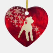 Red Gold Snowflake Fox Terrier Keramik Ornament (Vorne)