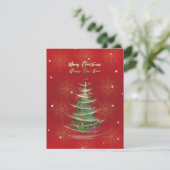 Red & Gold Snowflake Holiday card Feiertagskarte (Stehend Vorderseite)