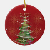 Red & Gold Snowflake Holiday ceramic ornament (Vorne)