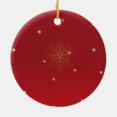 Red & Gold Snowflake Holiday ceramic ornament (Hinten)