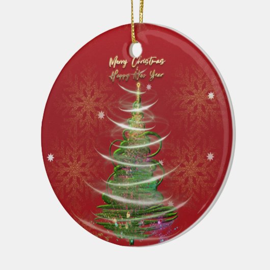 Red & Gold Snowflake Holiday ceramic ornament  (Links)