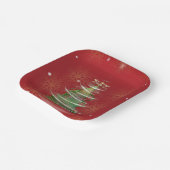 Red & Gold Snowflake Holiday paper plates  Pappteller (Gewinkelt)