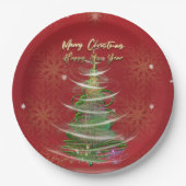 Red & Gold Snowflake Holiday paper plates Pappteller (Vorderseite)