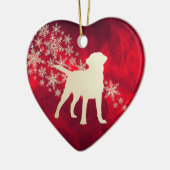Red Gold Snowflake Labrador Retriever Keramik Ornament (Links)