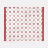 Red Gold Snowflake Muster Fleecedecke (Vorderseite (Horizontal))