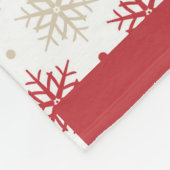 Red Gold Snowflake Muster Fleecedecke (Ecke)