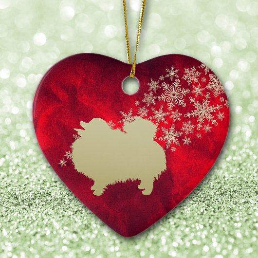 Red Gold Snowflake Spitz Keramik Ornament