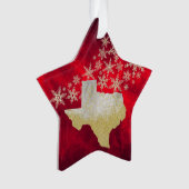 Red Gold Snowflake Texas Star Ornament (Vorderseite)