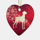 Red Gold Snowflake Vizsla Dog Keramik Ornament (Links)