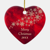 Red Gold Snowflake Volleyball Spieler Keramik Ornament (Hinten)