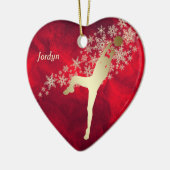 Red Gold Snowflake Volleyball Spieler Keramik Ornament (Links)