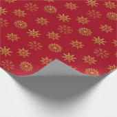 Red Gold Snowflakes Packpapier (Ecke)