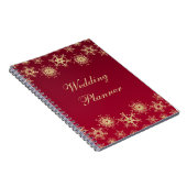 Red, Gold Snowflakes Wedelplaner Notebook Notizblock (Rechte Seite)