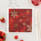 Red & Gold Snowflakes Weihnachtsfeiertage Napkins Serviette (Beispiel)