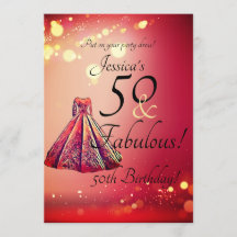 Red Gold Sparkle 50 & Fabulous 50. Geburtstag