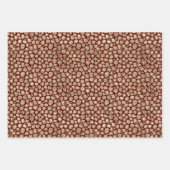 Red Gold Sparkle Dots Leopard Print Geschenkpapier Set (Vorderseite 3)