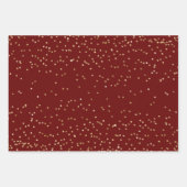 Red Gold Sparkle Dots Leopard Print Geschenkpapier Set (Vorderseite)