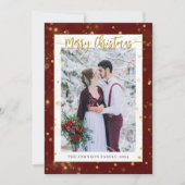 Red Gold Sparkle Frohe Weihnachten 2 Foto (Vorderseite)