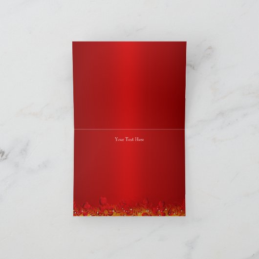 Red & Gold Sparkle Masquerade Danke Karte (Innenseite)