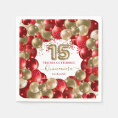Red Gold Sparkle Quinceañera Balloon Serviette (Vorderseite)