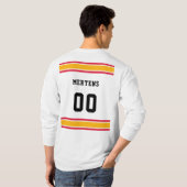 Red Gold Sports Jersey Team Name White Long Sleeve T-Shirt (Schwarz voll)