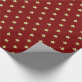 Red & Gold Star-Muster Weihnachten Geschenkpapier (Ecke)