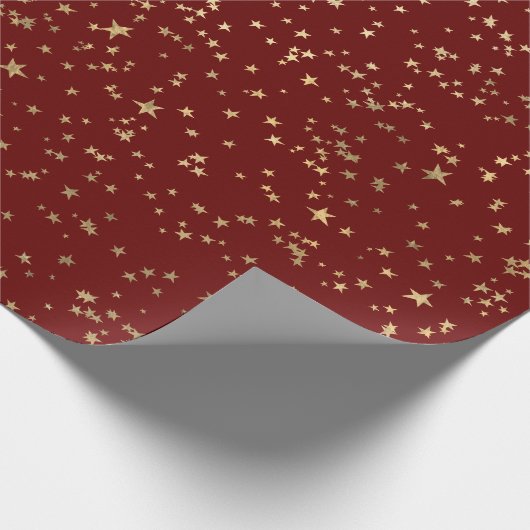Red Gold Stars Geschenkpapier (Ecke)