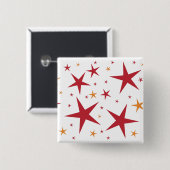 Red Gold Stars Muster Button (Vorne & Hinten)
