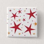 Red Gold Stars Muster Button (Vorderseite)