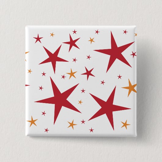 Red Gold Stars Muster Button (Vorderseite)