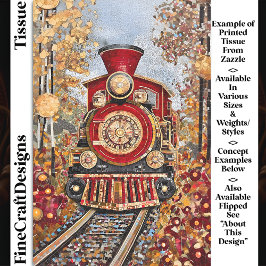 Red Gold Steam Train, Mosaik Tiles DH2L Decoupage Seidenpapier
