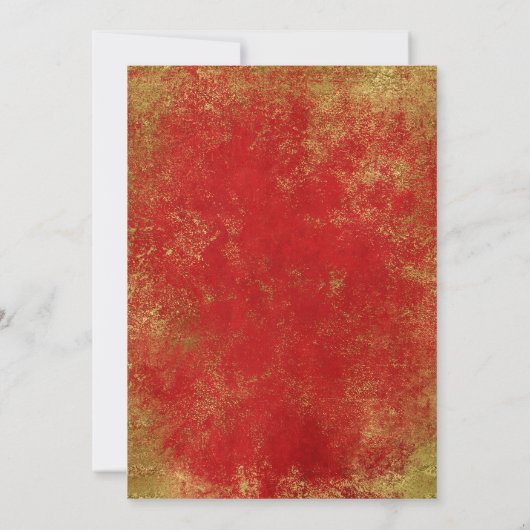 Red Gold String Lights Probe Dinner Einladung (Rückseite)