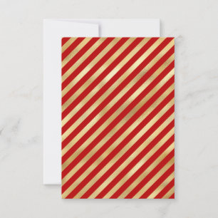 Red Gold Strip Weihnachtsblank Grußkarte
